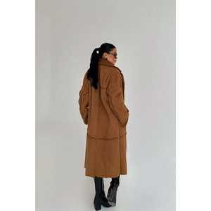 Abrigo de Piel de Oveja con Detalle de Botones, Abrigo Reversible de Talla Grande para Mujer, para Otoño/Invierno, Forro de Nailon Transpirable - Product Image 1