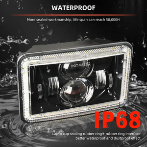 Siêu sáng 24V xe tải <span class=keywords><strong>Led</strong></span> Đèn Pha hình chữ nhật Dot SAE DRL tại chỗ cho off-road xe dẫn trang bị thêm - Product Image 5
