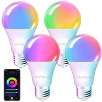 Bombilla LED Inteligente Antela E27 9W 1000Lm AC 85-265V Wi-Fi, Cambio de Color, Regulable, 2700-6500K, 25000 Horas, 2 Años de Garantía, CRI>90