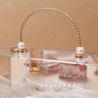 Boîte cadeau en acrylique avec poignée, fournitures d'emballage en acrylique, boîte en acrylique pour décoration de mariage, boîte d'emballage en acrylique