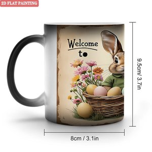 Mug personnalisé à changement de couleur 11oz en céramique noire givrée, tasse vierge pour sublimation - Product Image 1