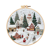 Kit de bricolage en tissu de coton brodé à la main pour Noël, arbre de Noël et cadeau, best-seller sur Etsy pour l'exportation