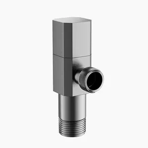 Jinhaoli Gray Brass Hot Cold Water Angle Valve Chrome Health Faucet For Toilet Wirh Angle Valve