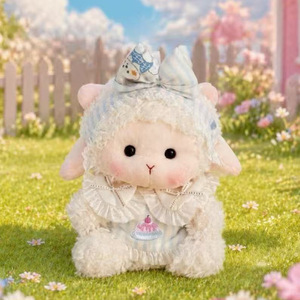 ตุ๊กตาแกะน่ารักพร้อมชุดเดรสและโบว์ ตุ๊กตาแกะขนฟูนุ่มนิ่มสำหรับเด็กผู้หญิง ของขวัญวันเกิด ของตกแต่งบ้าน - Product Image 6