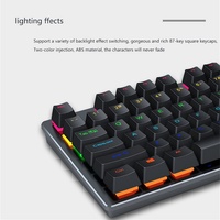 Leave K550 Keyboard Mekanikal berkabel, Keyboard Gaming RGB Backlit untuk Gamer komputer kantor Laptop 87 tombol Keyboard Gaming USB