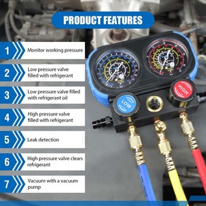 Universal Vakuumpumpe Digitales Kältemittel Auto Ac Hvac Manifold Manometer Werkzeugs atz mit Rohr - Product Image 6