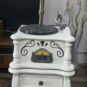 Lecteur de disque de bureau en bois, design vintage haut de gamme, <span class=keywords><strong>vinyle</strong></span> et gramophone, stylet à aiguille, plateau tournant, phonographe - Product Image 4