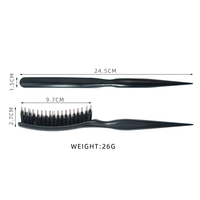 Peigne professionnel à trois rangées de poils en nylon + poils de sanglier, peigne à queue de rat pour cheveux bouclés, peigne de coiffure, brosse à touiller