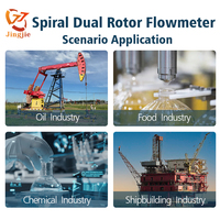 Medidor de Flujo de Doble Rotor Espiral a Prueba de Explosiones de Acero Inoxidable de Alta Resistencia a la Temperatura Jingjie para Diésel, Gasolina, Carbón Pesado