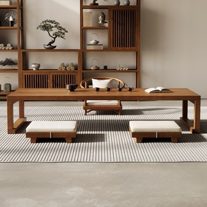 Durevole tavolo da tè Tatami in legno massello per la casa moderna <span class=keywords><strong>giapponese</strong></span> sala da tè mobili semplice bassa finestra galleggiante per soggiorno - Product Image 4