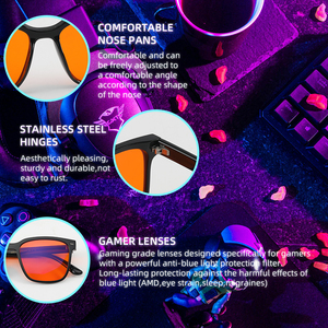 Vente en gros de lunettes anti-lumière bleue carrées transparentes TR90, lunettes de jeu sur ordinateur anti-lumière bleue, lunettes orange bloquant la lumière bleue - Product Image 4