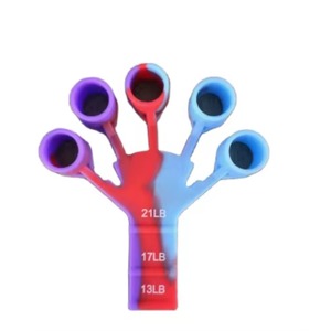 OLF Hot Selling Hand Grip Strengthener Workout Kit 5 Pack Adjustable Grip Exerciser Finger Stretcher Black Silicone Printing - Product Image 5