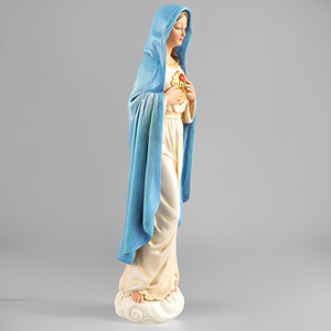 Statues religieuses catholiques en résine, articles chrétiens, 33 cm de haut, Notre-Dame du Sacré-Cœur - Product Image 4