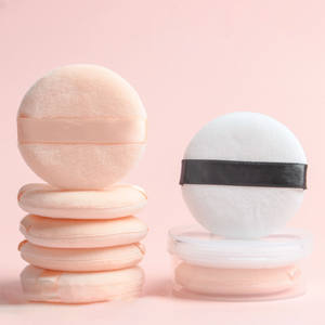 Muestra Gratuita de Esponja de Maquillaje Redonda Lavable de Alta Calidad, Esponja Cosmética de Terciopelo Suave para Polvo Facial - Product Image 2