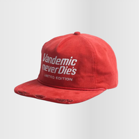 Op maat gemaakte ongestructureerde geborduurde logo corduroy stof sport outdoor ademende waterdichte snapback pet