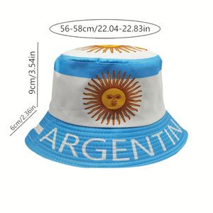 Oferta Especial Argentina: Gorro de Pescador con Estampado de Bandera Mundial de Fútbol, Patrón de Países Personalizable - Product Image 2