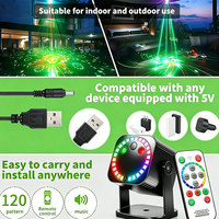 Wuzstar Mini DC5V RG LED Projecteur de Fête avec Télécommande, Effet de Faisceau Sonore et Lumineux à Changement de Couleur pour Intérieur/Extérieur, Anniversaire, Bar, KTV
