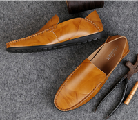 Chaussures habillées de luxe en cuir véritable de style italien, faites à la main, à enfiler, pour le bureau et la marche décontractée, pour homme