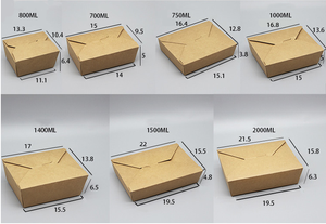 Scatola di carta monouso compostabile da asporto artigianale biodegradabile bagassa <span class=keywords><strong>pollo</strong></span> e patatine contenitore cibo scatola di carta - Product Image 3