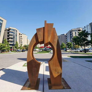 Moderno <span class=keywords><strong>Giardino</strong></span> Esterno Decorazione In Metallo Corten Scultura in acciaio - Product Image 4