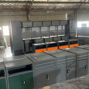 9 unités de rangement modulaire personnalisé pour garage, armoire de rangement robuste en métal, coffre à outils, poste de travail pour garage automobile, établi, <span class=keywords><strong>table</strong></span> de travail - Product Image 4