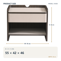 Table de chevet en bois massif fumé, durable, avec rangement, meuble de chambre moderne pour hôtel et appartement
