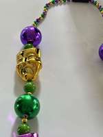 Colliers de perles LED pour masques de Mardi Gras, décorations de fête, colliers de perles en plastique de grande taille pour le carnaval et le Mardi Gras