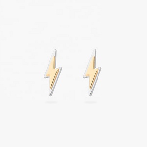 Ensemble de boucles d'oreilles Huggie Hoop en argent sterling 925 plaqué or 14 carats bicolore à couches minimes bicolores - Product Image 6