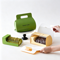 Boîte à gâteau recyclable avec finition brillante/mate pour gâteaux coupés, boîtes à emporter pour tiramisu, pour gâteaux roulés et desserts portables