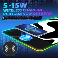 Tapis de souris de jeu RGB avec coussin et recharge sans fil, surface pour souris de jeu sur ordinateur, accessoires pour PC gamer et bureau