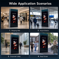 Totem numérique extérieur résistant aux intempéries avec CMS Android et mise à jour à distance, affichage vertical autoportant pour l'orientation et la signalisation aux entrées de bâtiments