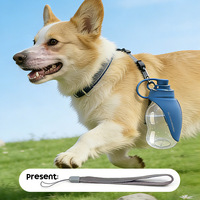 Bouteille d'eau de voyage pour chien en silicone et plastique 2 en 1, design moderne, antidérapante, portable, accessoires pour chien personnalisés OEM