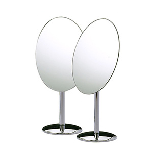 Oval Metal <b>Table</b> <b>Mirror</b> For Home Decor And Vanity Makeup Application <b>With</b> Sturdy <b>Stand</b> - Product Image 1