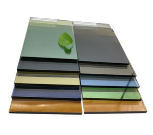 Fabrika fiyat bronz mavi siyah koyu gri yeşil pembe vitray levhalar bina perde duvarlar için temperli cam dekorasyon - Product Image 4