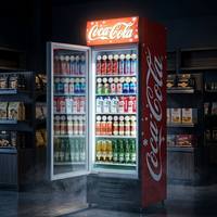 Réfrigérateur Commercial Vitré pour Bar, Refroidisseur de Boissons à Air, Acier Inoxydable, Classe Énergétique 5 Étoiles, Verrouillage de Porte