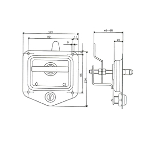 Stainless Steel Compression <b>Lock</b> <b>Tool</b> <b>Box</b> Recessed T Handle <b>Lock</b> - Product Image 4