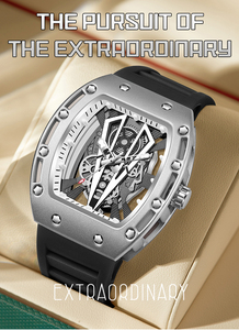 Montre pour homme, montre de luxe en alliage, quartz, étanche, affichage lumineux, bracelet en silicone, montre sport - Product Image 3