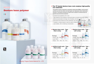 Polímeros de base para dentadura dental Polvo de curado térmico tradicional con resina acrílica líquida Material dental práctico - Product Image 4