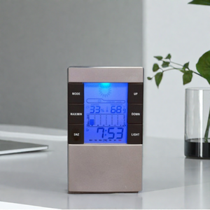 Indoor and Outdoor <strong>Alarm</strong> <strong>Clock</strong> Thermometer Digital Hygrometer Wireless <strong>Weather</strong> <strong>Forecast</strong> Station - Product Image 2
