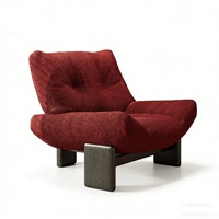 Chaise longue inclinable moderne ergonomique avec pieds en bois massif à profil bas pour chambre, salon, hôtel, maison