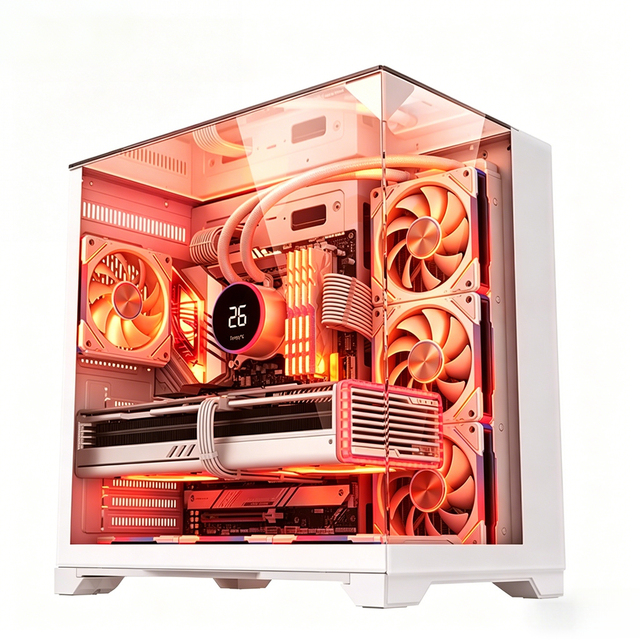 Zeromaster Desktop Computer Case Gaming ATX RGB PC Case Tempered Glass Cabinet