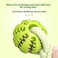 Jouet à mâcher pour chien, durable, en TPR et corde de coton, balle distributrice de friandises pour la bataille de la corde, interactive, résistant à la mastication, pour le nettoyage des dents, pour chiens de taille moyenne à grande