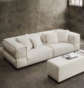 للبيع بالجملة على الطراز الاسكندنافي طقم غرفة معيشة مزدوجة كريمي أبيض وأسود قماش أريكة بمقعدين لغرفة المعيشة - Product Image 2