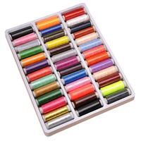 Máquina de rollo de hilo de poliéster 100% de colores mezclados, hilo de coser bordado a mano para Kit de costura casera