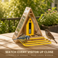 Mangeoire à oiseaux intelligente USMILEPET avec caméra pour l'observation des oiseaux sauvages, station d'alimentation pour jardin et cour arrière, pour les amoureux des oiseaux, décoration de la maison