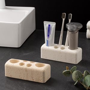 YONGYE Portaspazzolini in Travertino Naturale a 6 Scomparti, Organizzatore <span class=keywords><strong>per</strong></span> Spazzolino Elettrico e Dentifricio, Moderno Antiscivolo Premium <span class=keywords><strong>per</strong></span> <span class=keywords><strong>Bagno</strong></span> - Product Image 6