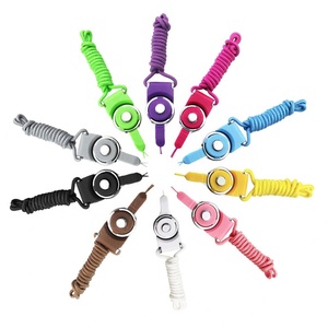 Factory Price 2 in 1 Phone Strap 40cm Detachable Nylon Rope for MP3 ID Card U Disk Neck Lanyard Finger Mobile Phone Chest Strap