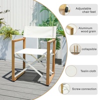 Fauteuil pliable en aluminium de style moderne chaise de salle à manger extérieure tout temps tissu pour jardin cour loisirs salon utilisation