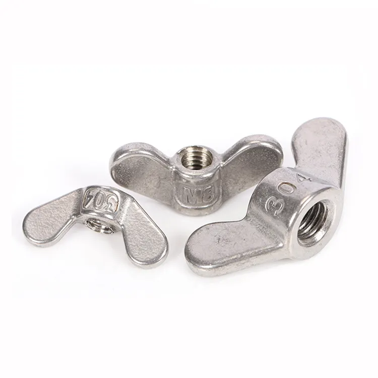 Fasteners DIN315 Butterfly Hand Nut Stainless Steel 304 316 Rounded Wing Nuts