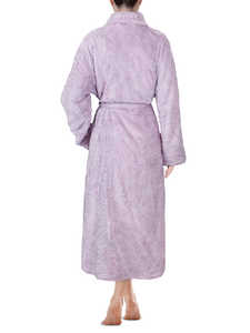 Factory Wholesale Women <strong>Fleece</strong> Sleep Robe Sherpa Fluffy Pajamas <strong>Super</strong> <strong>Soft</strong> and Warm Bathrobe Loungewear Light Purple <strong>Pyjama</strong> Robe - Product Image 3
